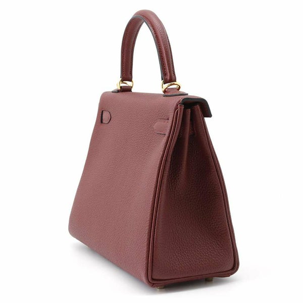 エルメス ケリー25 内縫い ルージュアッシュ/ゴールド金具 トゴ B刻印 HERMES 2way
