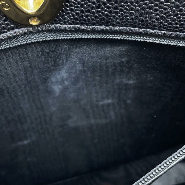 シャネル チェーントートバッグ マトラッセ ココマークターンロック キャビアスキン CHANEL 黒