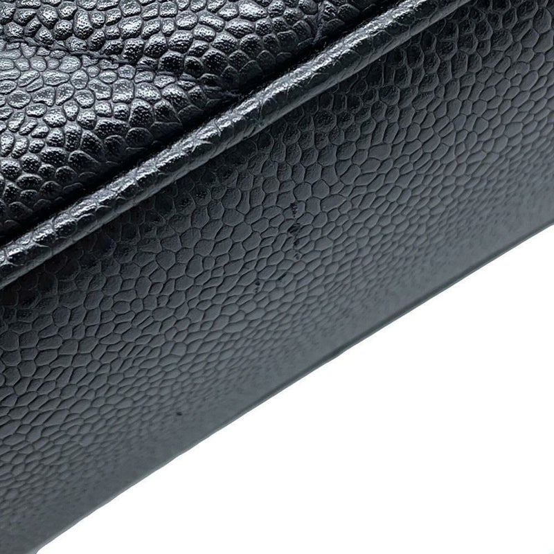 シャネル チェーントートバッグ マトラッセ ココマークターンロック キャビアスキン CHANEL 黒