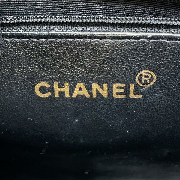 シャネル チェーントートバッグ マトラッセ ココマークターンロック キャビアスキン CHANEL 黒