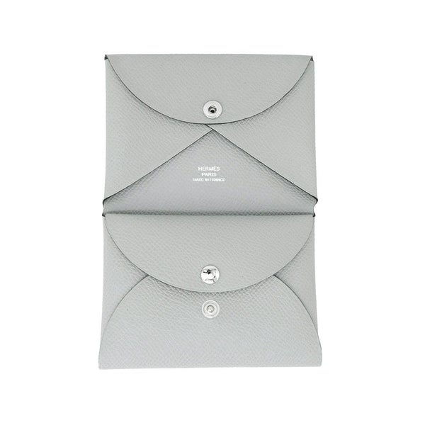 エルメス コインケース カルヴィ デュオ ブルーグラシエ/シルバー金具 エプソン K刻印 財布