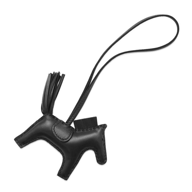 エルメス バッグチャーム ロデオ PM ブラック ラムスキン U刻印 HERMES ソーブラック