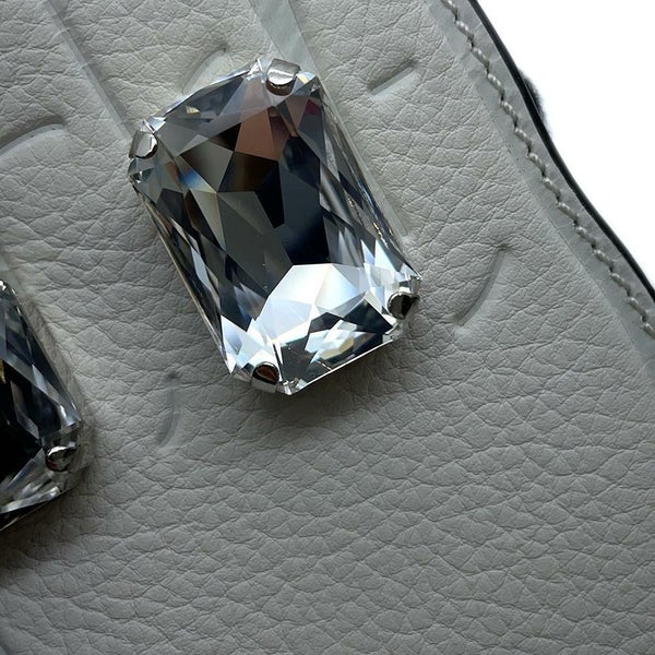 ロエベ ショルダーストラップ ハンドモチーフ レザー ビジュー LOEWE バッグストラップ 白