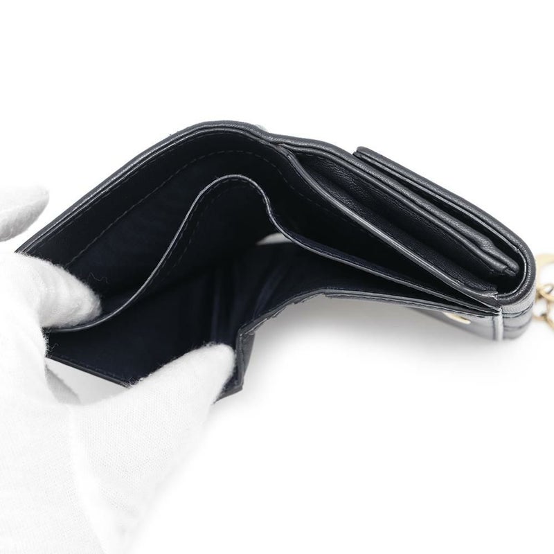 クリスチャン・ディオール 二つ折り財布 レディディオール カナージュ ラムスキン Christian Dior