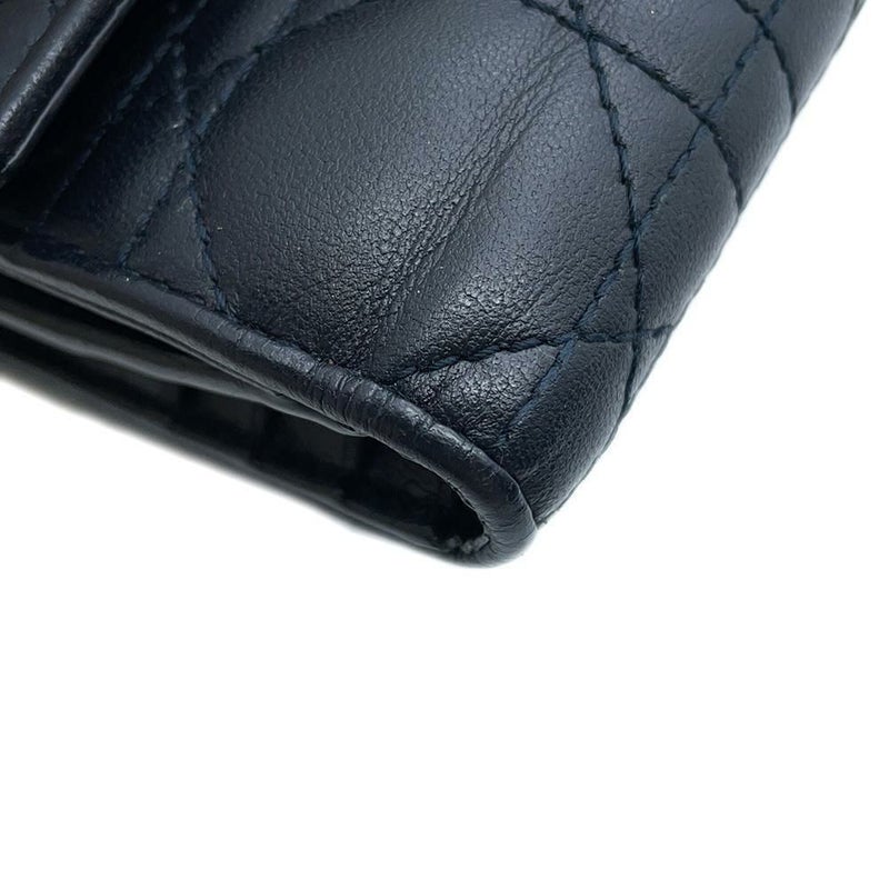 クリスチャン・ディオール 二つ折り財布 レディディオール カナージュ ラムスキン Christian Dior