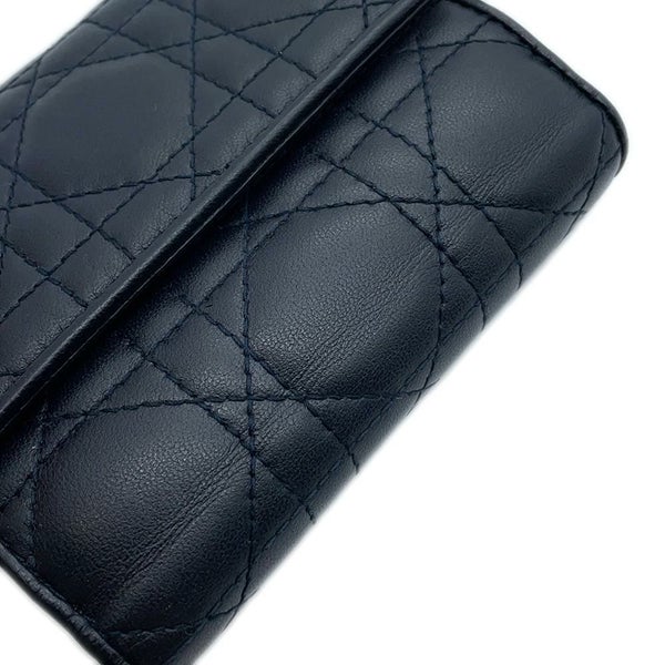 クリスチャン・ディオール 二つ折り財布 レディディオール カナージュ ラムスキン Christian Dior