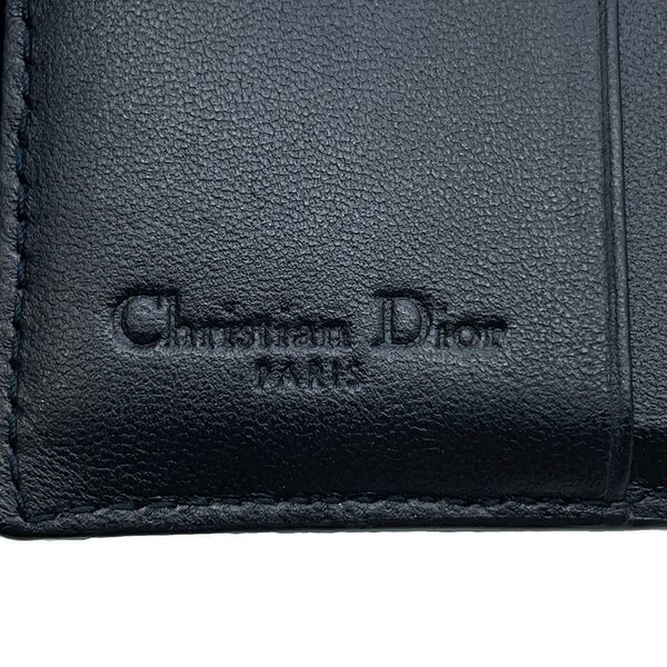 クリスチャン・ディオール 二つ折り財布 レディディオール カナージュ ラムスキン Christian Dior