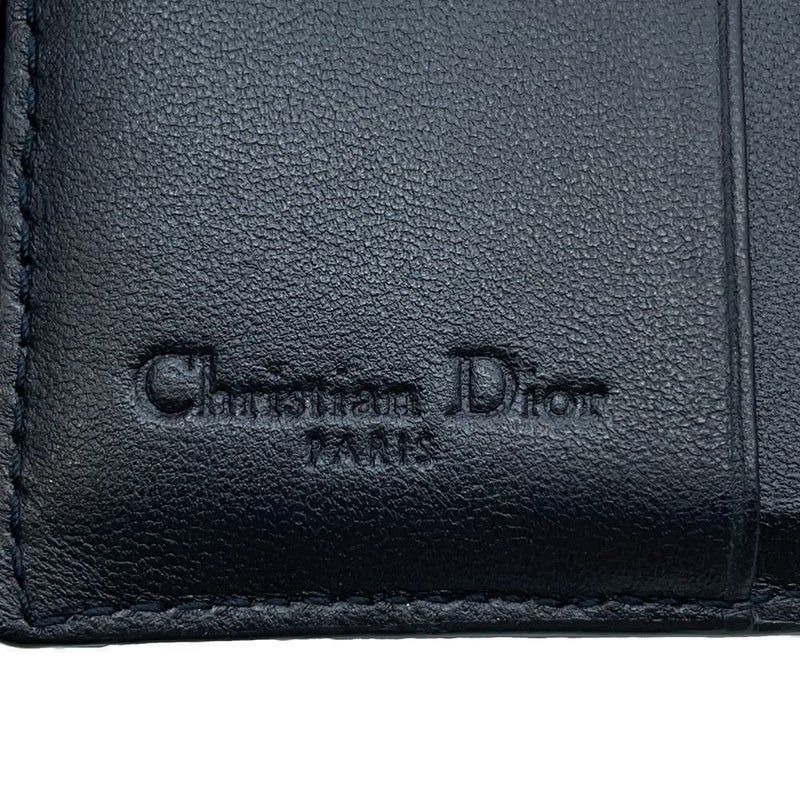 クリスチャン・ディオール 二つ折り財布 レディディオール カナージュ ラムスキン Christian Dior