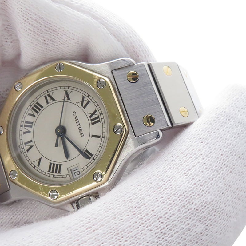 カルティエ サントスオクタゴン SM W2001683 Cartier 腕時計 アイボリー文字盤 クォーツ