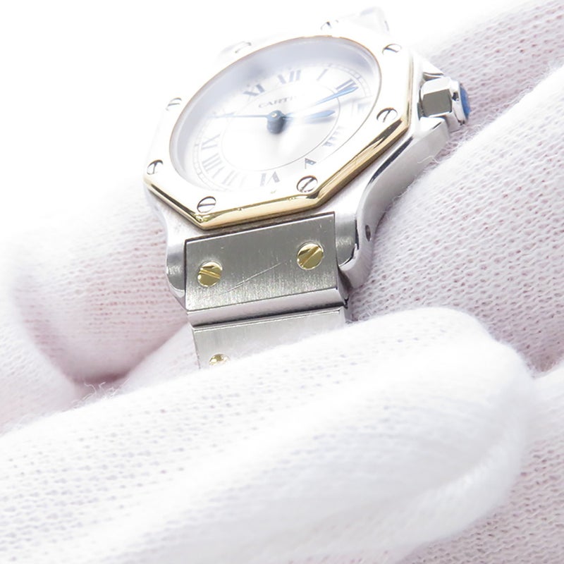 カルティエ サントスオクタゴン SM W2001683 Cartier 腕時計 アイボリー文字盤 クォーツ