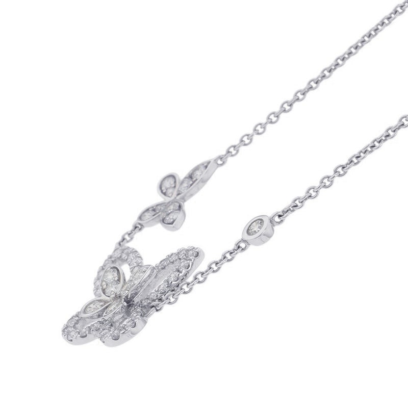 グラフ ネックレス ダブル バタフライ シルエット ダイヤモンド ペンダント ダイヤ 計0.53ct K18WGホワイトゴールド RGP745