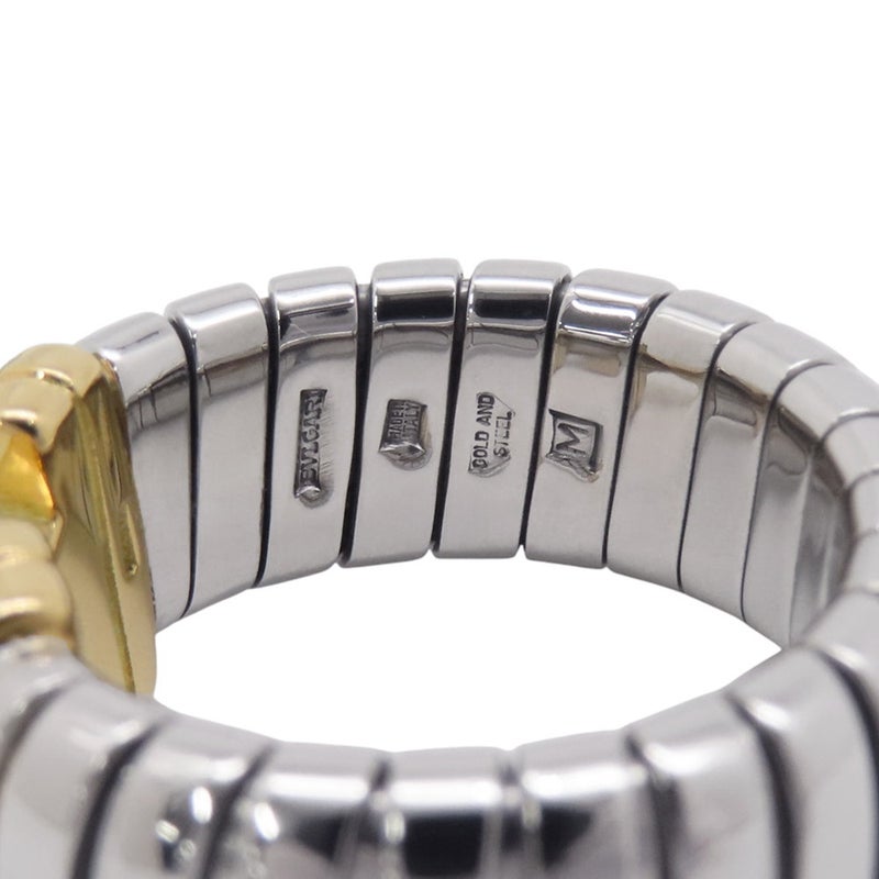 ブルガリ リング パレンテシ トゥボガス ダイヤモンド K18YGイエローゴールド/SSステンレススチール サイズM BVLGARI 指輪