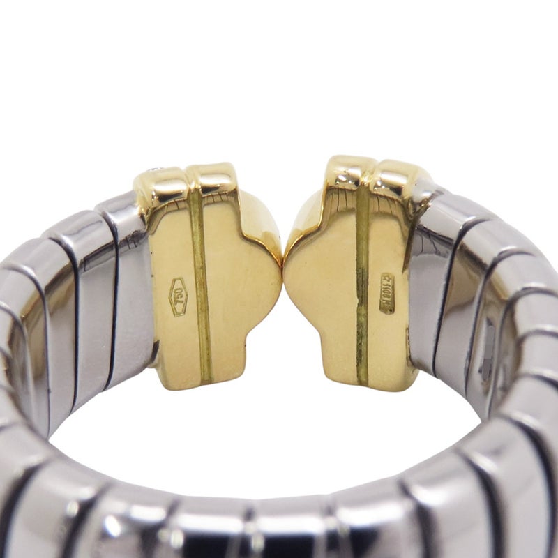 ブルガリ リング パレンテシ トゥボガス ダイヤモンド K18YGイエローゴールド/SSステンレススチール サイズM BVLGARI 指輪