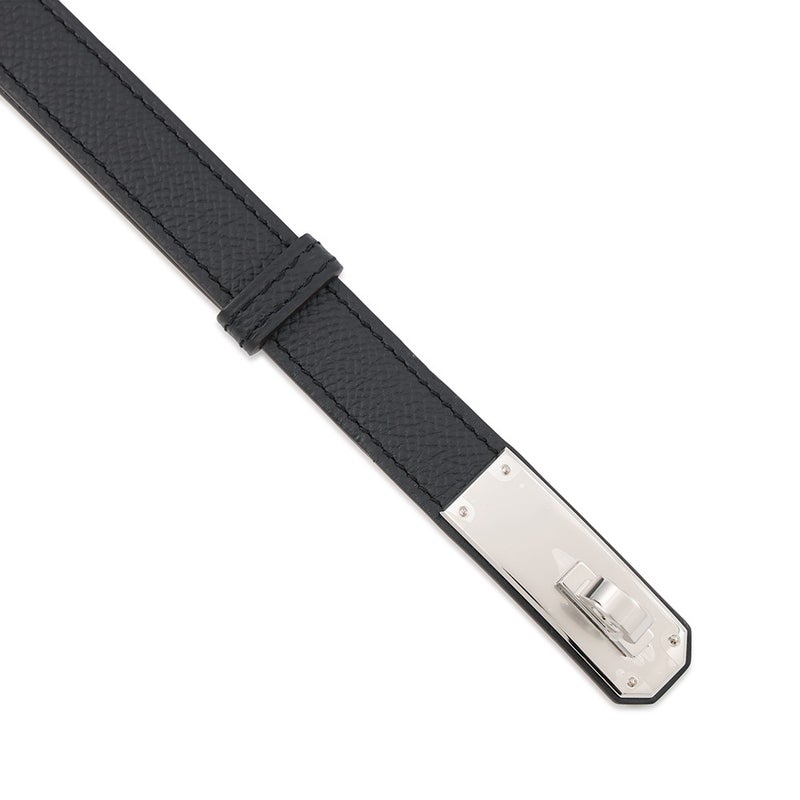 エルメス ケリーベルト 18 ブラック/シルバー金具 エプソン G刻印 HERMES 黒