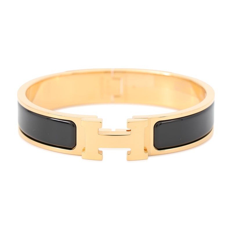 エルメス ブレスレット クリックH サイズPM ブラック/ゴールド金具 HERMES アクセサリー バングル 黒
