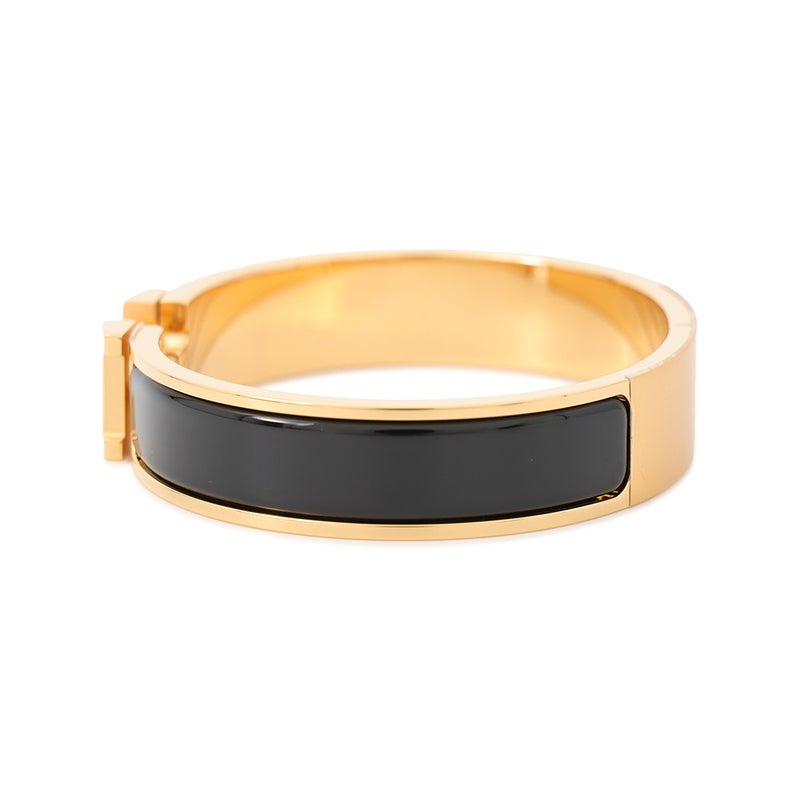 エルメス ブレスレット クリックH サイズPM ブラック/ゴールド金具 HERMES アクセサリー バングル 黒