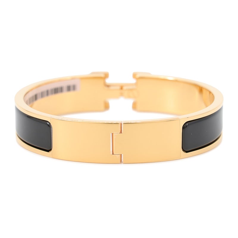 エルメス ブレスレット クリックH サイズPM ブラック/ゴールド金具 HERMES アクセサリー バングル 黒