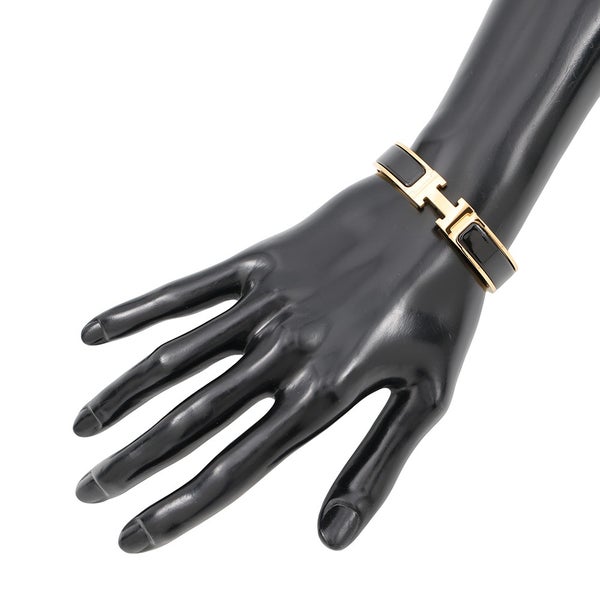 エルメス ブレスレット クリックH サイズPM ブラック/ゴールド金具 HERMES アクセサリー バングル 黒