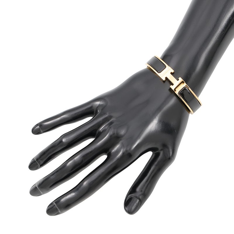 エルメス ブレスレット クリックH サイズPM ブラック/ゴールド金具 HERMES アクセサリー バングル 黒