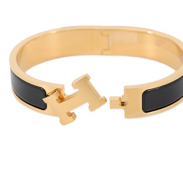 エルメス ブレスレット クリックH サイズPM ブラック/ゴールド金具 HERMES アクセサリー バングル 黒