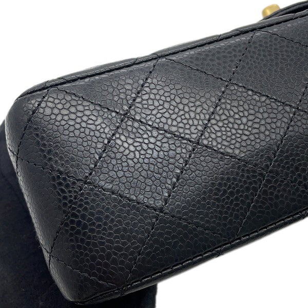 シャネル チェーンショルダーバッグ マトラッセ25 ココマーク キャビアスキン ダブルチェーン A01112 CHANEL