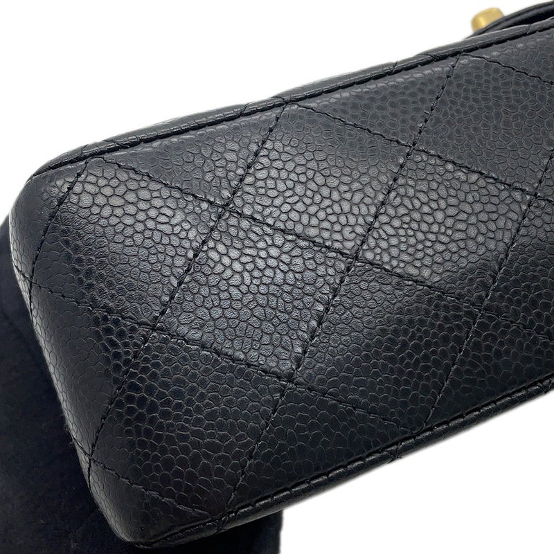 シャネル チェーンショルダーバッグ マトラッセ25 ココマーク キャビアスキン ダブルチェーン A01112 CHANEL