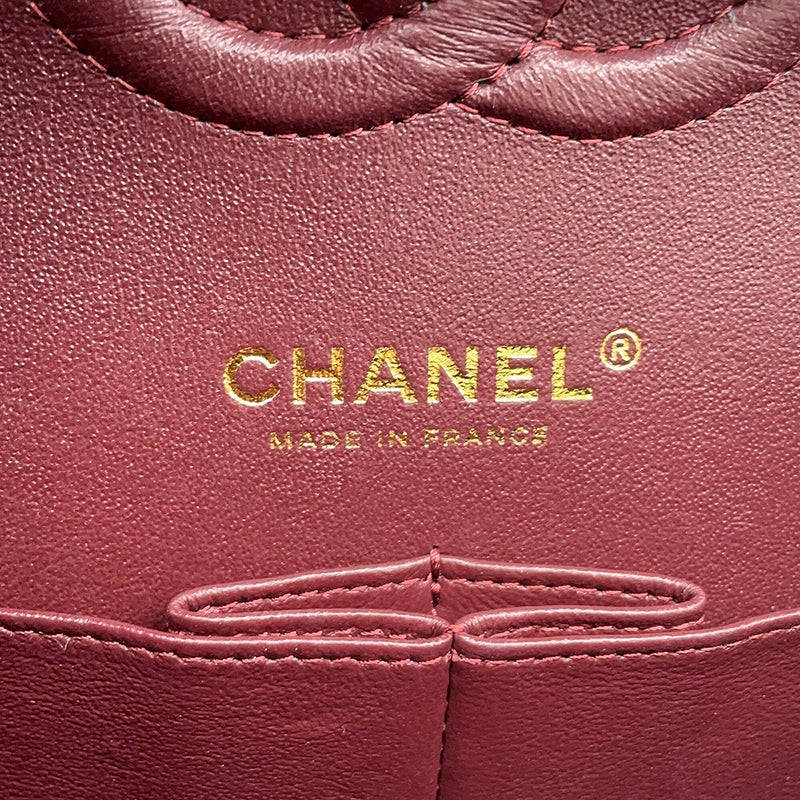 シャネル チェーンショルダーバッグ マトラッセ25 ココマーク キャビアスキン ダブルチェーン A01112 CHANEL