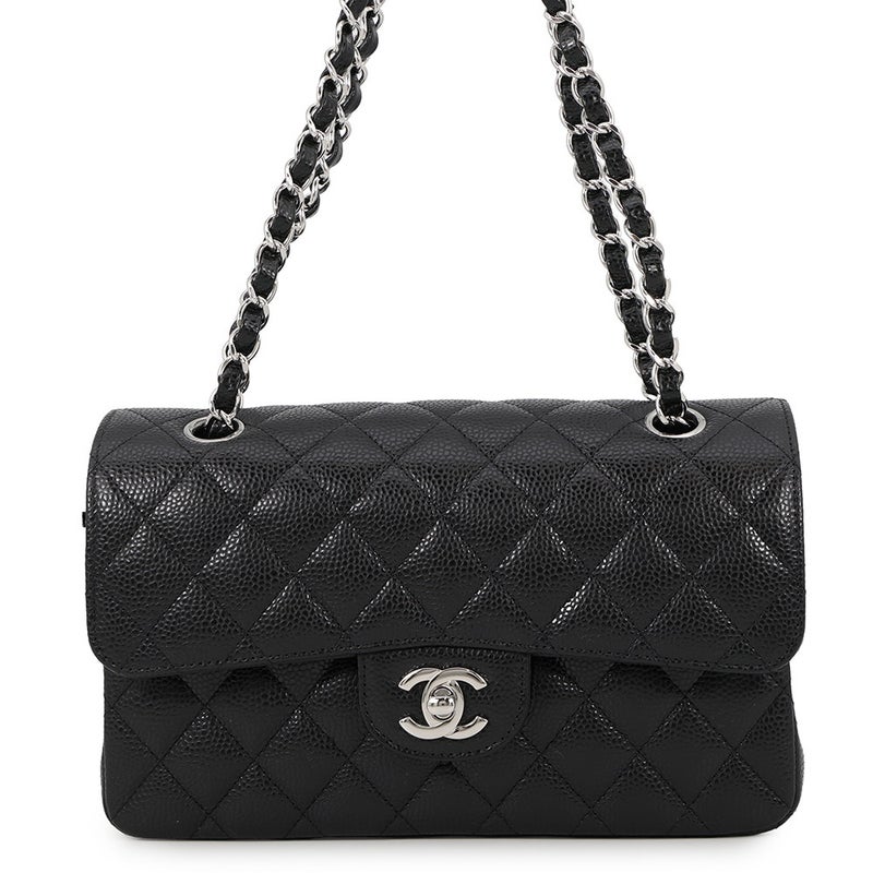 シャネル チェーンショルダーバッグ クラシック マトラッセ23 ココマーク キャビアスキン A01113 CHANEL 黒