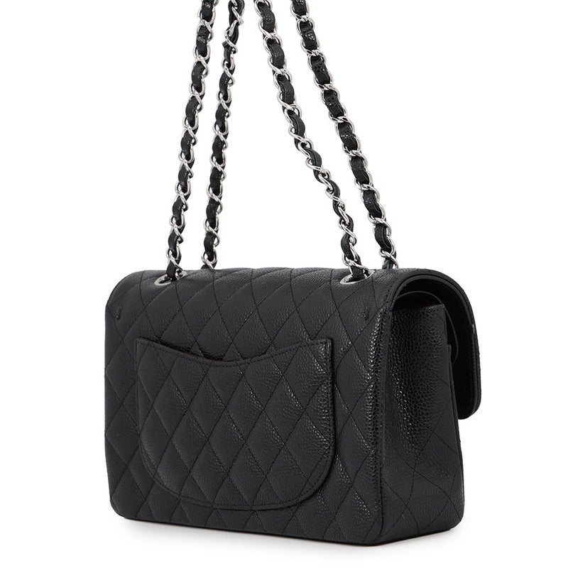 シャネル チェーンショルダーバッグ クラシック マトラッセ23 ココマーク キャビアスキン A01113 CHANEL 黒