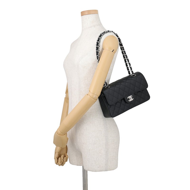シャネル チェーンショルダーバッグ クラシック マトラッセ23 ココマーク キャビアスキン A01113 CHANEL 黒