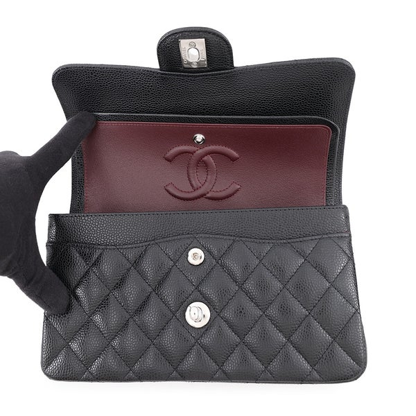 シャネル チェーンショルダーバッグ クラシック マトラッセ23 ココマーク キャビアスキン A01113 CHANEL 黒
