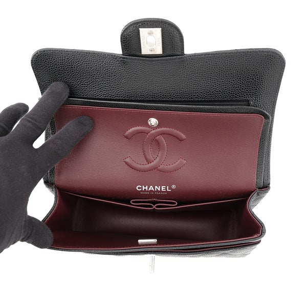 シャネル チェーンショルダーバッグ クラシック マトラッセ23 ココマーク キャビアスキン A01113 CHANEL 黒
