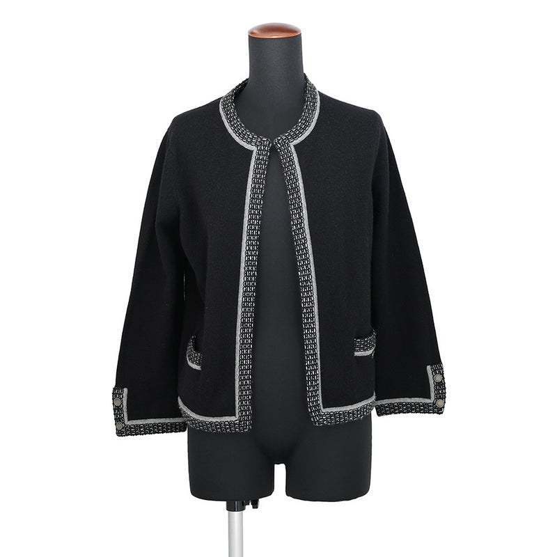 シャネル カーディガン ココマーク カシミヤ レディースサイズ40 CHANEL 黒
