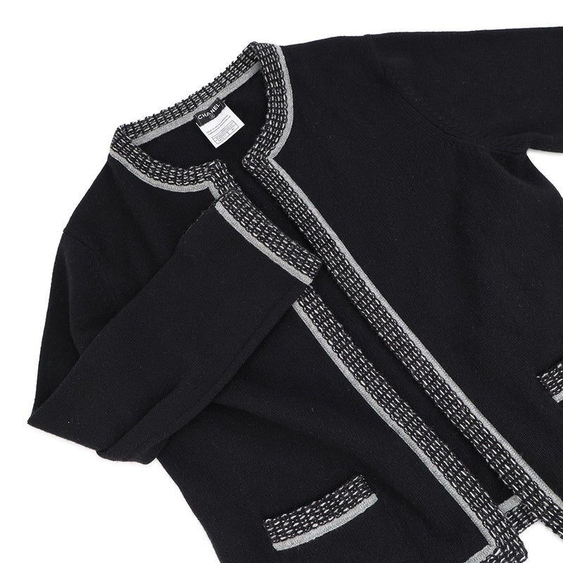 シャネル カーディガン ココマーク カシミヤ レディースサイズ40 CHANEL 黒