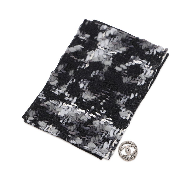 シャネル コート ツイード カメリア ウール レディースサイズ38 P26844V17315 CHANEL アウター 黒 白