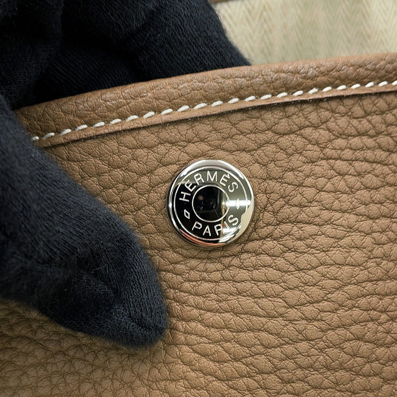 エルメス トートバッグ ガーデンパーティPM エトゥープ/シルバー金具 ネゴンダ Y刻印 HERMES Garden Party
