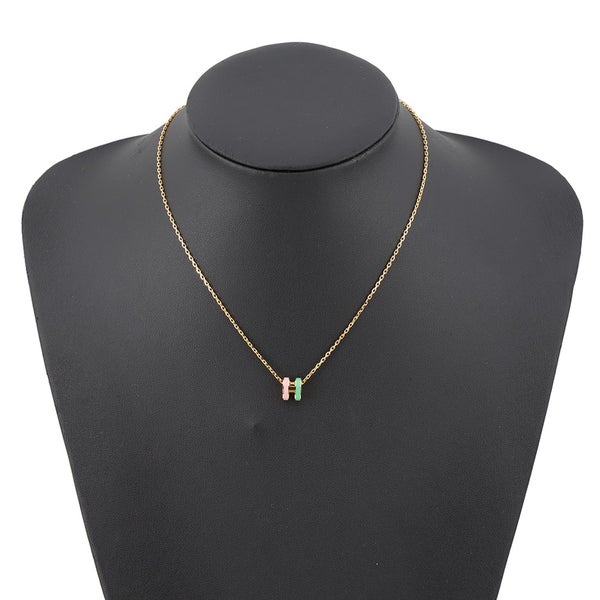 エルメス ネックレス ミニ・ポップアッシュ ロカバール マラバル ヴェール/ローズ/ゴールド金具 HERMES アクセサリー