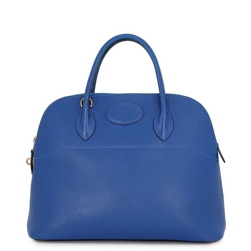 エルメス ハンドバッグ ボリード35 ブルー/ゴールド金具 アルデンヌ 〇Y刻印 HERMES Bolide 2wayショルダーバッグ