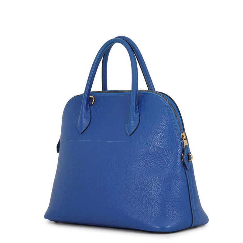エルメス ハンドバッグ ボリード35 ブルー/ゴールド金具 アルデンヌ 〇Y刻印 HERMES Bolide 2wayショルダーバッグ