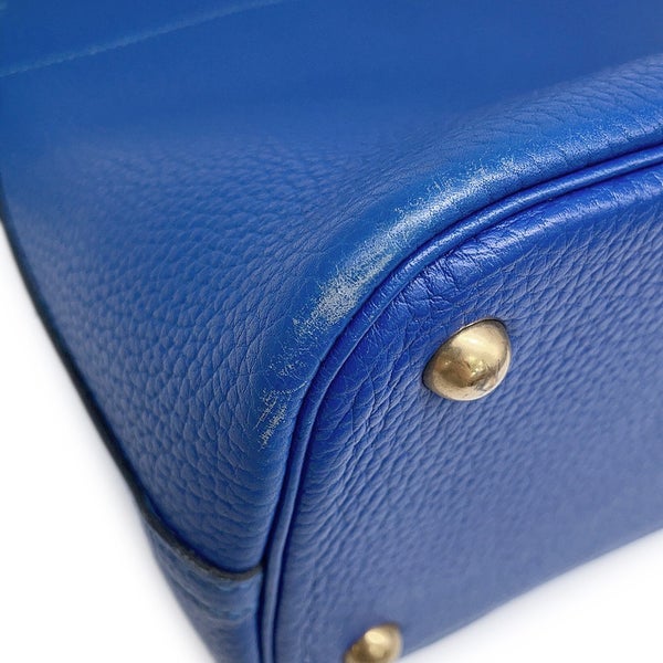 エルメス ハンドバッグ ボリード35 ブルー/ゴールド金具 アルデンヌ 〇Y刻印 HERMES Bolide 2wayショルダーバッグ