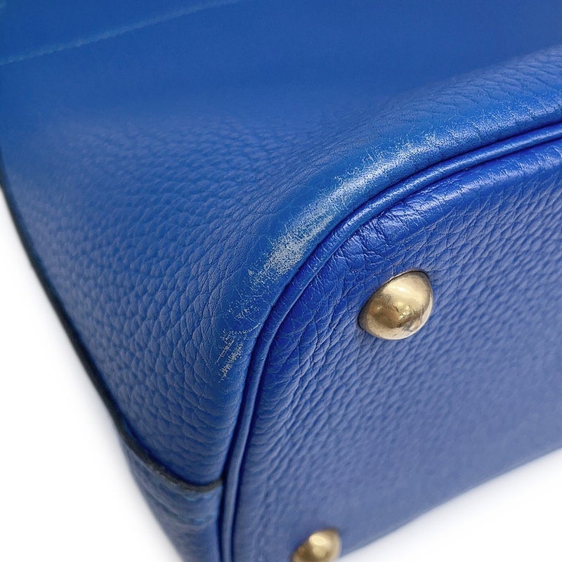 エルメス ハンドバッグ ボリード35 ブルー/ゴールド金具 アルデンヌ 〇Y刻印 HERMES Bolide 2wayショルダーバッグ