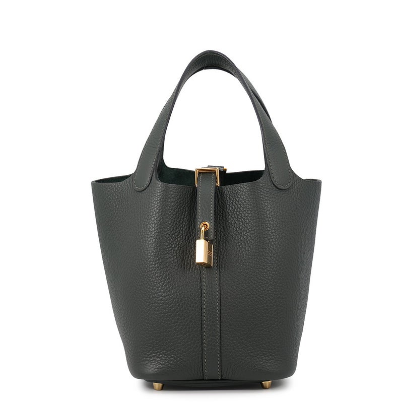 エルメス ハンドバッグ ピコタンロックPM ヴェールマングローブ/ゴールド金具 トリヨンクレマンス W刻印 HERMES トートバッグ