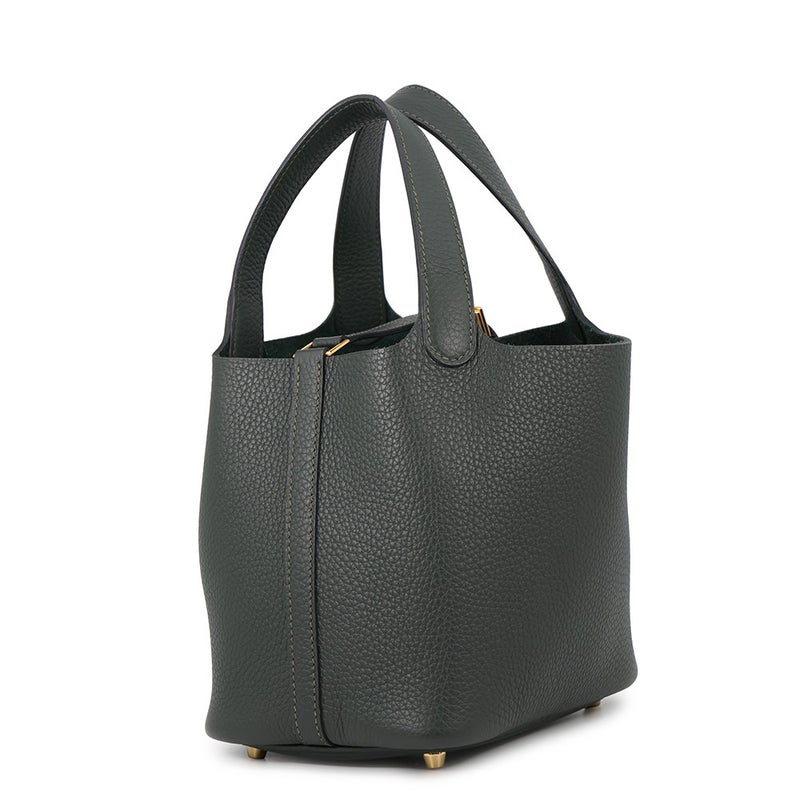 エルメス ハンドバッグ ピコタンロックPM ヴェールマングローブ/ゴールド金具 トリヨンクレマンス W刻印 HERMES トートバッグ