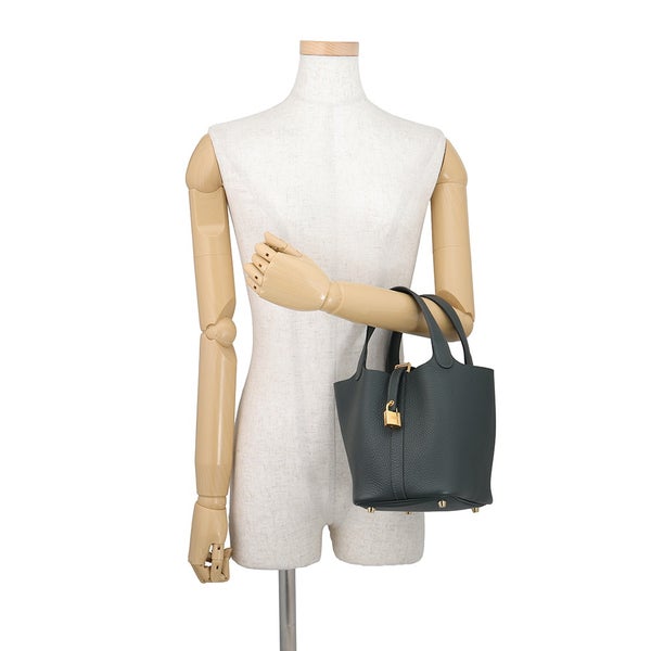 エルメス ハンドバッグ ピコタンロックPM ヴェールマングローブ/ゴールド金具 トリヨンクレマンス W刻印 HERMES トートバッグ