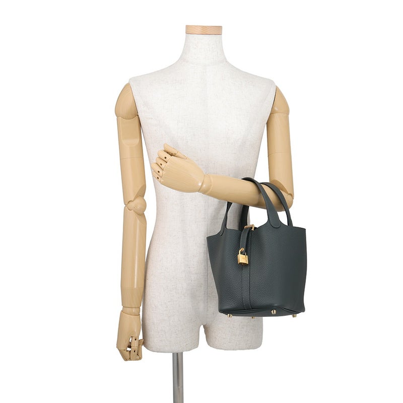 エルメス ハンドバッグ ピコタンロックPM ヴェールマングローブ/ゴールド金具 トリヨンクレマンス W刻印 HERMES トートバッグ