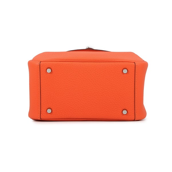 エルメス ハンドバッグ リンディ ミニ タンジェリン/シルバー金具 トリヨンクレマンス G刻印 HERMES バッグ 2wayショルダーバッグ