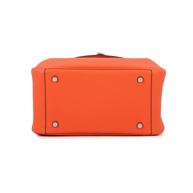 エルメス ハンドバッグ リンディ ミニ タンジェリン/シルバー金具 トリヨンクレマンス G刻印 HERMES バッグ 2wayショルダーバッグ