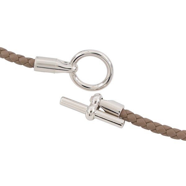 エルメス ブレスレット グレナン ドゥブルトゥール エトゥープ/シルバー金具 スイフト HERMES アクセサリー