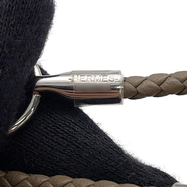 エルメス ブレスレット グレナン ドゥブルトゥール エトゥープ/シルバー金具 スイフト HERMES アクセサリー