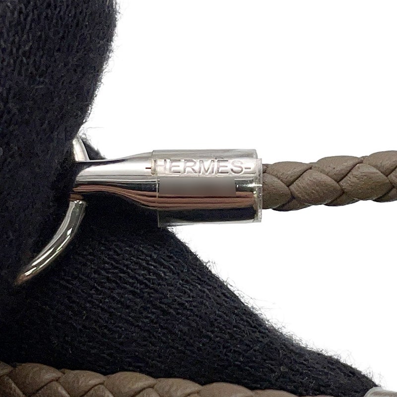 エルメス ブレスレット グレナン ドゥブルトゥール エトゥープ/シルバー金具 スイフト HERMES アクセサリー